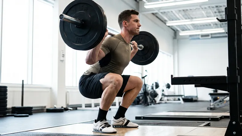 Person führt eine Kniebeuge mit korrekter Form aus